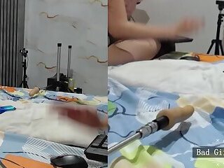 Big ass petite asian teen with dildo machine