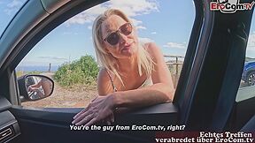 German Blonde Milf Picked Up For The Userdate In The Car