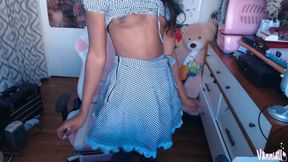 Black Trans Girl Next Door Vanniall Strokes Her Huge Girldick Under Her Frilly Plaid Skirt