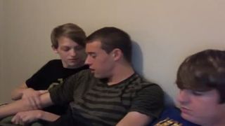 trio pretty lads masturbate And blow Each Other On web camera