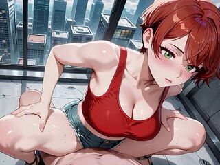Lewd Red Haired Gal Futuristic Subway Multiple Ardent Creampies