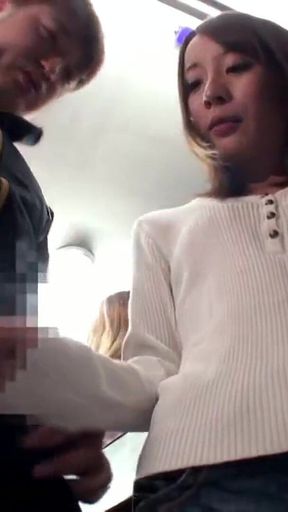 Caught in the Crowd, Alluring Wives Turn the Tables and Play with His Rising Tension on a Packed Bus - Scene 3