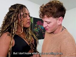 A glamorous black boss bangs her mediocre employee with her moist vagina to train him a alluring lesson