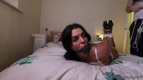 Latina Tied up Really Tight and Drooling with a Huge Ballgag