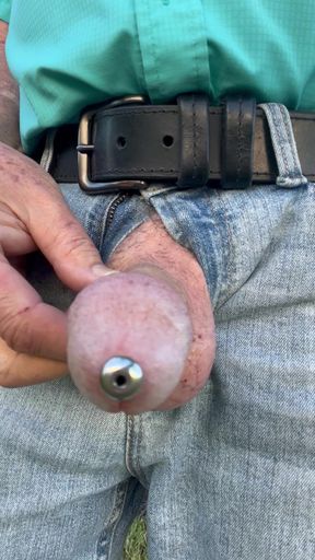 Outdoor Masturbation With Penis Plug