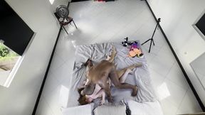 TWO LESBIAN GIRLS SUCK AND FUCK EACH OTHER IN FRONT OF ME I FUCK THEM BOTH