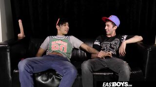 Amateur couple goes wild with 2 studs in HD jerk off session