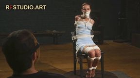 Venera - Chair Bondage on the Turntable, Stuffed Mouth with Microfoam Tape Gag (UHD 4K MP4)