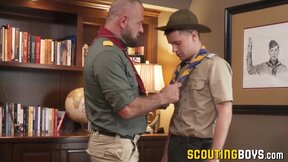 Hot scout Maxx gets passionate fingering in the office