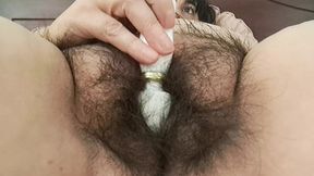 Matronly woman enjoys a pleasure moment