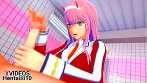 Zero Two Treats Her Lover to a Steamy Blowjob in Wild Hentai Encounter