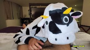 anal fucking pov dreichwe in a cow pijama sucking and riding my big uncut cock until he earns my hot milk - camilo brown