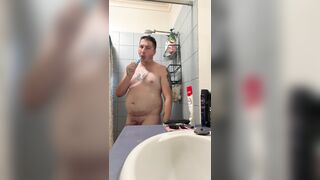 Having a bathroom and wedging electrical toothbrush in my grubby ass