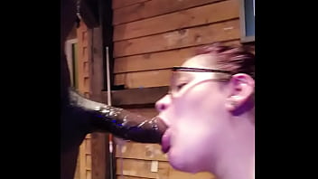 White Slut Wife Doing What She Loves Best Sucking Big Black Cock BBC