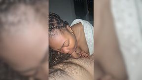 Black girl with a round ass is happy to take white dick inside