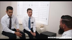 Two Young Mormon Guys Threesome With Bearded Priest