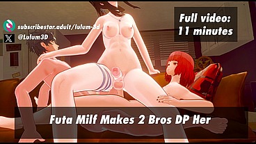 Futa MILF Makes 2 Straight Friends DP Her