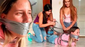 Sexy Khloe's Duct Tape Escape Challenge (4K Ultra HD)