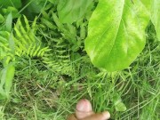 Big Cock Cumshot In Natural Garden, Outdoor Cumshot