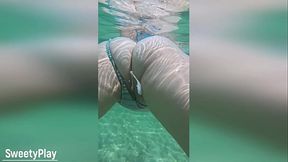 Multiple creampie underwater cum inside