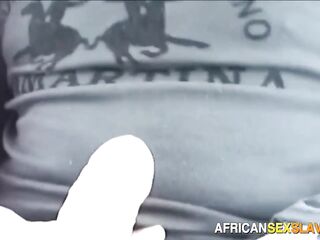 AFRO SEX SLAVES - White ranchers pick up ebony Afro maid this babe sucks dong the ride