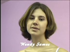 Wendy James sucks on a dildo then fucks her pussy hard with it
