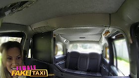 Woman faux taxi blond cab driver luvs shaft