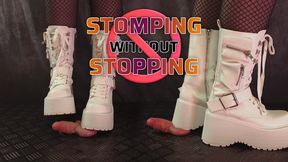 Stomping without Stopping in White Platform Boots (Close Version) - TamyStarly - Cock Balls Crush Trample, Shoejob, Bootjob, CBT, Ballbusting, Trampling, Stomping