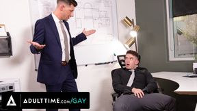 ADULT TIME - Trevor Brooks' Gay Manager Jordan Starr CAUGHT Him Jacking Off In The Office!