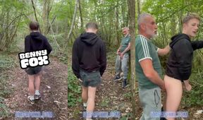 Blonde Twink destroyed outdoors by Hung Mature Daddy