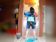 leftover gunge paw in cycling gear