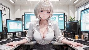 ai generated – premium secretary takes off work attire: oiled big ass deepthroat to squirting orgasm