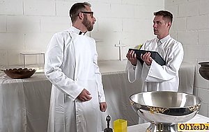 Twink agrees to fuck with the old priest for redemption