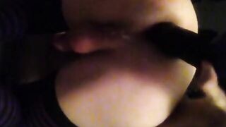 Crossdressing amateur babe toys his ass & takes a big load in his hairy hole