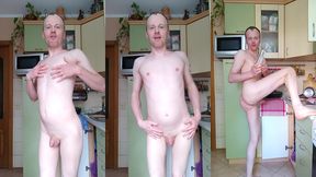 lanatuls - russian faggot slut and whore. mancunt pussy fucking by big glass buttplug dildo