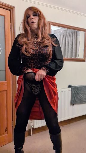 Satin Skirt and Tights