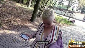 Casted MILF gets fucked hard outdoors after sex date
