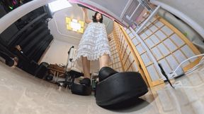 VR360Daily Life with Black Thick-Soled Sandals1