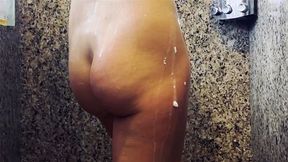 Showering and shaving playing with my pussy