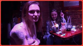 Wild Czech foursome in bar with great Tits