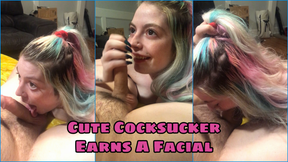 Cute Cocksucker Earns A Facial