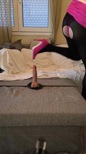 Nasia riding her dildo