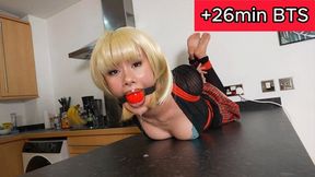 Lilly's Bondage Lesson: Hogtied and Ballgagged by a Student! + 26min BTS (FullHD)