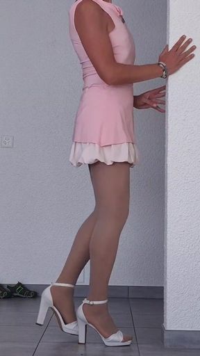Lovely sissy Xunami in sensual high heels   Clip 1