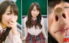 Misaki Yumeno in an Empty Classroom POV Her Nose on the Glass, Your Scent Is the Test.