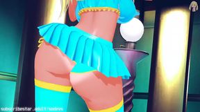 Horny Hentai Gal Shakes It Off in Hat for Steamy Strip Show