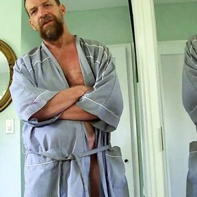 hairyartist in cum see Will in his robe