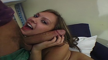 She sucks some serious cock and sticks her cute butt high in the air for the anal reaming