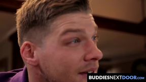 BuddiesNextDoor.com - Hunky dudes Alex and Bridger's steamy anal sex leaves them swea