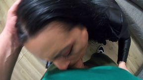 anal, ass-to-mouth & cum play on my leather jacket